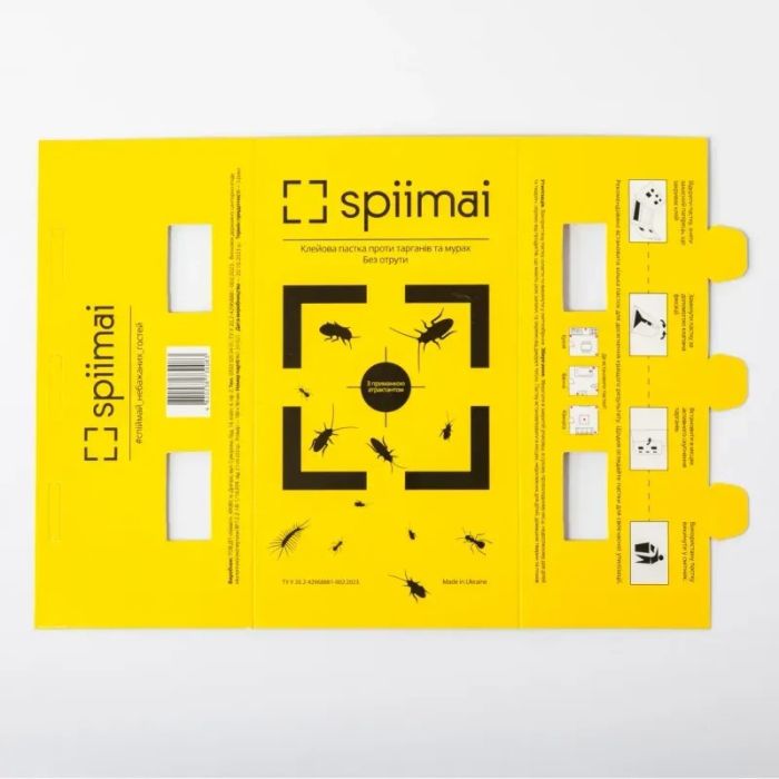 Клейова пастка проти тарганів та мурах з аттрактантом ТМ Spiimai